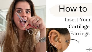 How To Insert Your Cartilage EarringsLabrets 16G  Changing My Daith Tragus And Helix [upl. by Freedman700]