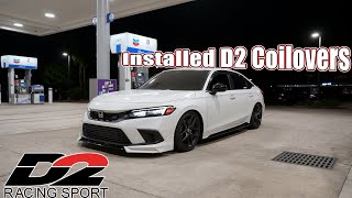 INSTALLING D2 COILOVERS ON THE 2022 HONDA CIVIC Si   11th Generation [upl. by Nadabb470]