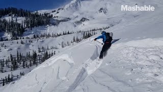 Skier triggers an avalanche [upl. by Armillia450]