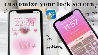 iOS16 how to customize your lock screen aesthetic 🌷✨ app amp setting [upl. by Kerry]