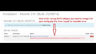 wrong CFGdbtype you need to change it in your configphp file from mysql to mariadb error [upl. by Cadel231]