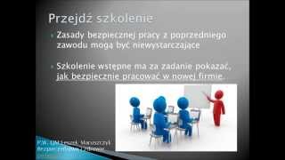 Szkolenie wstępne BHP  Przed przystąpieniem do nowej pracy  PW LJM Leszek Maruszczyk [upl. by Ileek897]