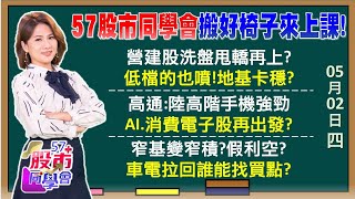 鮑爾意外高鴿台股迎利多？AI大軍缺料行情再起？世界先進谷底翻揚噴漲！營建股有ETF換股行情？窄基指數讓台積利空出買點？神山月線下是甜甜價？【57股市同學會】 20240502｜GMoney [upl. by Eiddam]