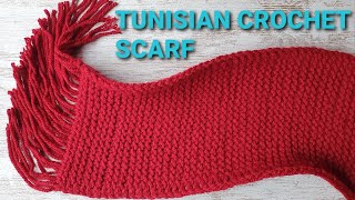 Crochet tunisian stitch scarf  Tutorial [upl. by Yluj]