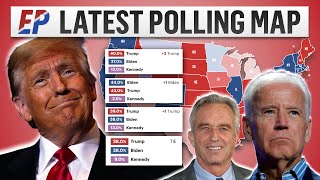 2024 Presidential Map Based on Latest Polls  Biden v Trump v RFK Jr [upl. by Sufur]