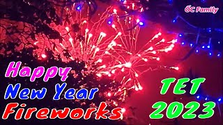 Fireworks To Welcome Lunar New Year Eve Tet Holiday 2023 in Vung Tau City Vietnam  ỐC Family [upl. by Anelav]