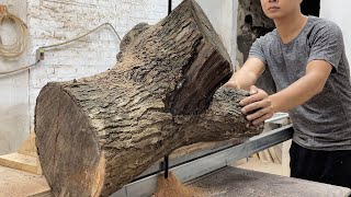 See How A Young Craftsman Reuses Worthless Tree Trunks To Design A New And Unique Coffee Table [upl. by Rubenstein]