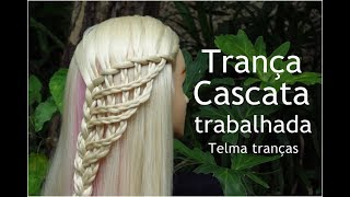 Tutorial de Trança Cascata diferente trenza cascada diferente  Telma tranças [upl. by Pas]