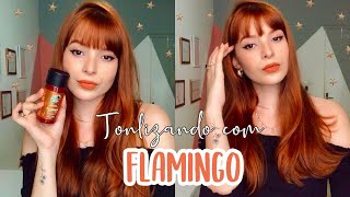 TONALIZANDO O CABELO COM FLAMINGO DA KAMALEÃO COLOR  LARANJA VIBRANTE RUIVO [upl. by Helban]