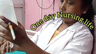 Iv saline one  day Nursing life video [upl. by Ahsatsana564]