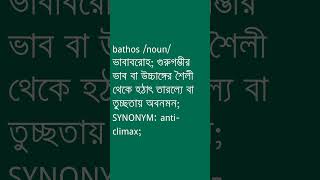 bathos শব্দের অর্থ কী  bathos Meaning in Bengali  Ovinary [upl. by Yaker]