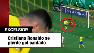 ¡La peor falla de su carrera Cristiano Ronaldo se pierde gol cantado [upl. by Airdnaxila]