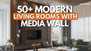 50 Modern Living Rooms With Media Wall  TV Wall Ideas [upl. by Nett]