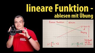 Lineare Funktion aus dem Koordinatensystem ablesen mit Übungen  Lehrerschmidt [upl. by Adelric]