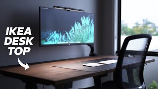 My DIY Custom Wood Stained IKEA Standing Desk [upl. by Enived66]