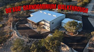 80X60 Barndominium WalkthroughTour Shop House Garage With Living Quarters [upl. by Akela]