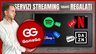 📺 DAZN NETFLIX DISNEY e altri servizi streaming a BASSO COSTO con GamsGo  👀 con CODICE SCONTO [upl. by Kellen]