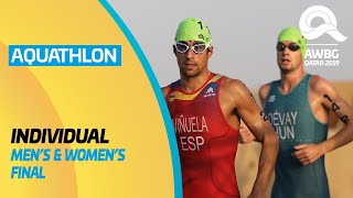 Aquathlon  Mens Individual and Womens Individual Final  ANOC World Beach Games Qatar 2019  Full [upl. by Fachanan]