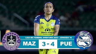 Mazatlan Femenil vs Puebla 34 Resumen Goles 2023 [upl. by Leuqar497]