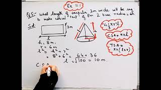 What length of tarpaulin 3m wide will be required to make conical tent of height 8 amp base radius 6 [upl. by Rafter]