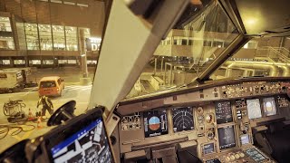 Airbus A320 COCKPIT Landing  Pilot Performs Manual Approach and Landing at Night [upl. by Lourdes]