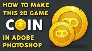 How to draw Game Coin design Adobe Photoshop [upl. by Herm358]