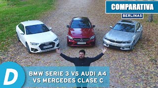 BMW Serie 3 vs Audi A4 vs Mercedes Clase C ¿cuál es la mejor berlina premium  Diariomotor [upl. by Nele]