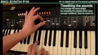 Eko Synth P15 vintage Italian analogue synthesizer demo no talking HD [upl. by Henka]