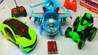 Helicopter Remote control Gadi and Stunt Rolling Car helicopter stunt toys [upl. by Shaddock363]