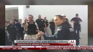 Policías se enfrentan con militares en Sonora [upl. by Wanyen]