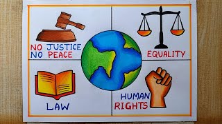 World Day Of Social Justice Poster drawing easy Justice Day drawing Constitution day drawing easy [upl. by Ardnekan767]