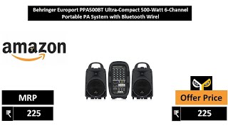 Behringer Europort PPA500BT Ultra Compact 500 Watt 6 Channel Portable PA System with Bluetooth Wirel [upl. by Eudora]