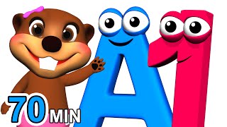 ABCs 123s  More  Alphabet Numbers Nursery Rhymes  Kids Learn 3D Cartoons by Busy amp Baby Beavers [upl. by Amlas]