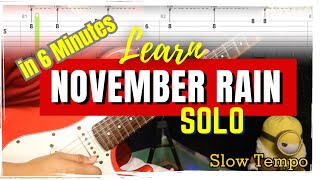 How to Play quotNovember Rainquot Solo on Guitar  Easy Tabs Lesson [upl. by Ferne]