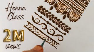 Henna Class for Beginners Part 1  Tips and tricks  basic henna elements  Mehendi class Malayalam [upl. by Ysteb180]