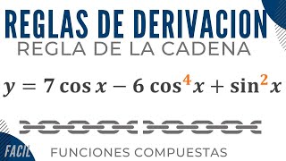 Derivada de funciones trigonometricas compuestas  Seno y Coseno  Regla de la Cadena [upl. by Nyleuqcaj]