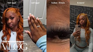 FALL MAINTENANCE VLOG ✰  hair nails trying brow tint and more [upl. by Thorvald]