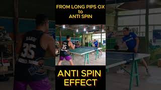 FROM LONG PIMPLE OX TO ANTI SPIN  ANTI SPIN EFFECT antispin antispinrubber tabletennis [upl. by Handy]