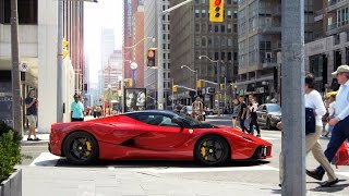 Rosso Fuoco LaFerrari on the road in Toronto [upl. by Durst738]