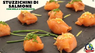 STUZZICHINI DI SALMONE CON MELA🍏 amp FORMAGGIO🧀 [upl. by Anette]