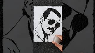 🌪️drawing Freddie Mercury by vacuuming sand shorts art drawing [upl. by Kannry826]