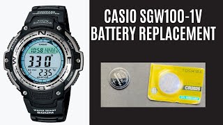 Casio SWG 1001V battery replacement and time settings [upl. by Drofhsa]