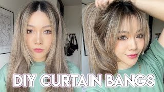 how to cut Korean bangs at home 🌸koreanstyle tutorials hairstyletutorial [upl. by Landri]