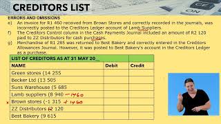 Accountancy Grade 10 Creditors Reconciliation Video 1 Seg 3 [upl. by Cohbert965]