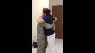 Military son surprises mom at work [upl. by Airednaxela]