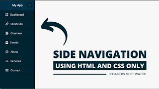 Sidebar Menu using HTML amp CSS mcawali motivation viral like [upl. by Forsta222]