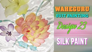 Embossed Painting On Silk Suit  Design 23  Waheguru Suit Painting [upl. by Lowery425]