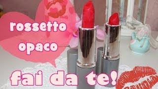 ROSSETTO OPACO FAI DA TE SIMIL MAC ruby woo LIPSTICK Homemade  Le Ricette di Jennifer [upl. by Lifton]