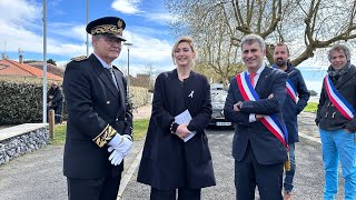 Julie Gayet dévoile le portrait dOlympe de Gouges à Arès [upl. by Burkle]