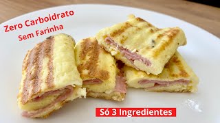 CAFÉ DA MANHÃ LOW CARB  SUBSTITUA O PÃO POR ESSA DELÍCIA ZERO CARBOIDRATO SÓ 3 INGREDIENTES [upl. by Apeed]